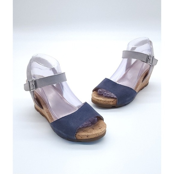 Stonefly Open Toe Strappy Wedge Cork Sandal Adjustable Women's Size 9 - Picture 4 of 12